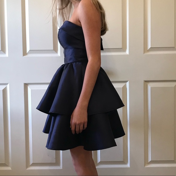 Dark Blue Cocktail Formal Dress - Picture 4 of 4